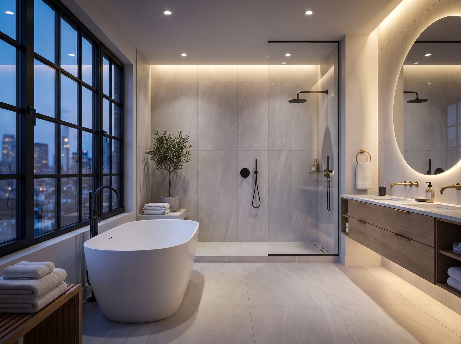 Bathroom after renovation, premium modern finish